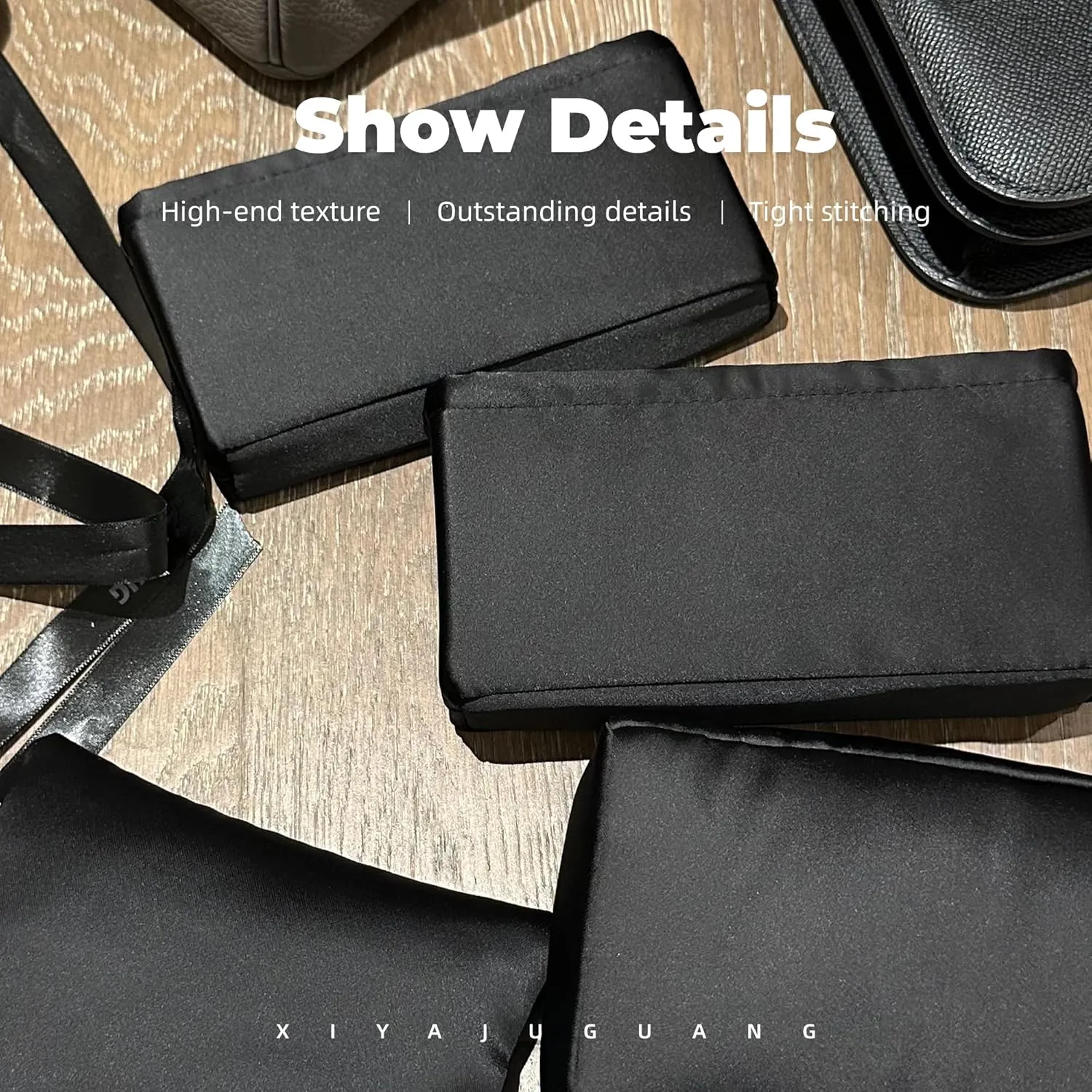 Purse Handbag Silky Organizer Insert Keep Bag Shape Fits Hermes Constance 19/New 19/24/New 24 Bags, Luxury Handbag Tote Lightweight Sturdy(New Constance19,Black)