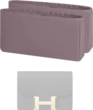 Purse Handbag Silky Organizer Insert Keep Bag Shape Fits Hermes Constance 19/New 19/24/New 24 Bags, Luxury Handbag Tote Lightweight Sturdy(New Constance19,Konjac Purple)