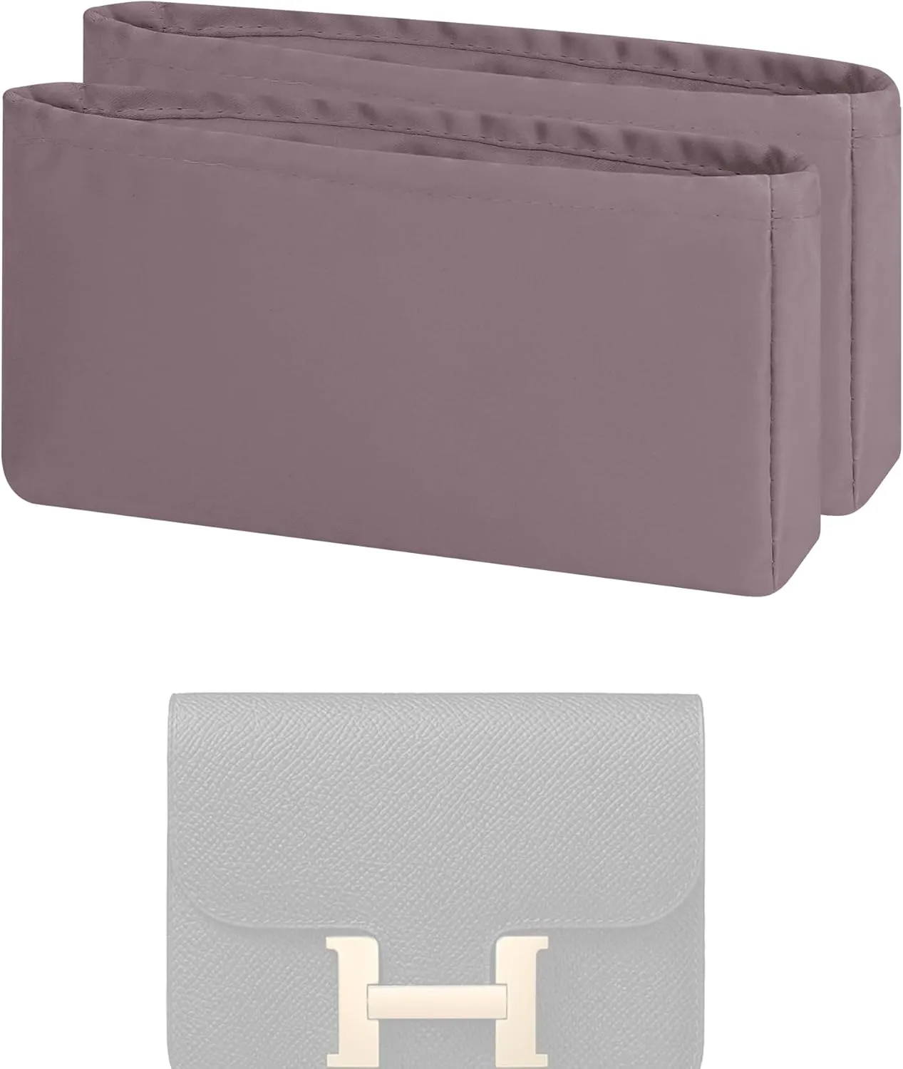 Purse Handbag Silky Organizer Insert Keep Bag Shape Fits Hermes Constance 19/New 19/24/New 24 Bags, Luxury Handbag Tote Lightweight Sturdy(New Constance19,Konjac Purple)