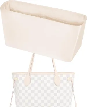 Purse Handbag Silky Organizer Insert Keep Bag Shape Fits LV-Neverfull-PM/MM/GM Bags, Luxury Handbag Tote Lightweight Sturdy(Craie, Neverfull-PM)