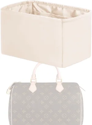 Purse Handbag Silky Organizer Insert Keep Bag Shape Fits LV Speedy 16/20/25/30/35/45 bags, Luxury Handbag Tote Lightweight Sturdy(Craie, Speedy 25)
