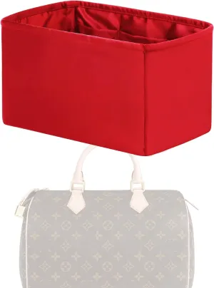 Purse Handbag Silky Organizer Insert Keep Bag Shape Fits LV Speedy 16/20/25/30/35/45 bags, Luxury Handbag Tote Lightweight Sturdy(Rouge moyen, Speedy 20)