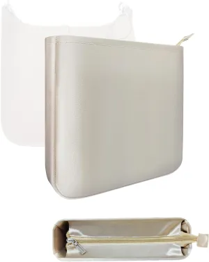 Purse Organizer Insert for Hermes Evelyne16/29 Handbags - Silk Satin Inner Liner Bag with Zipper Inside - Small Purse Insert