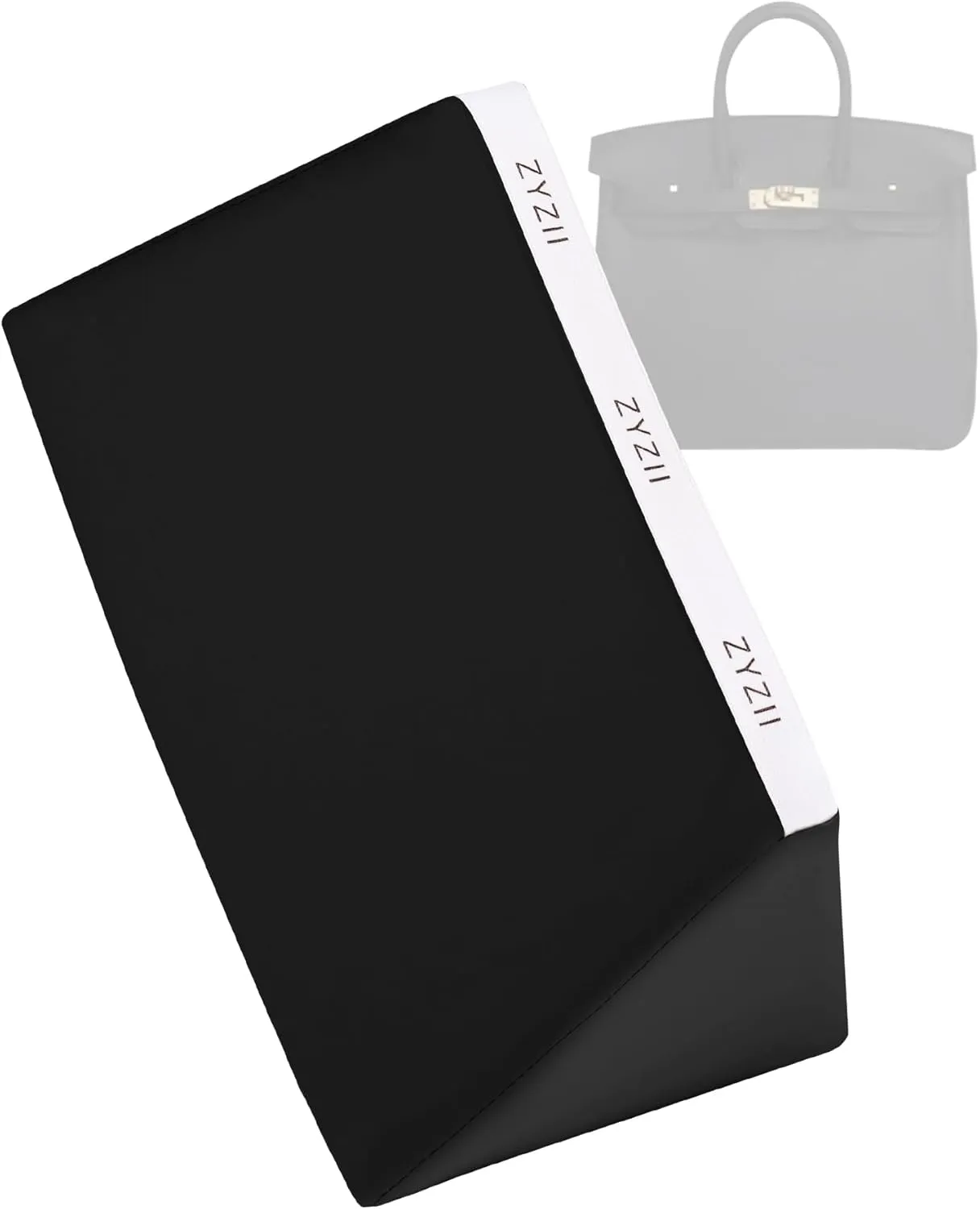Purse Pillow for Birkin 20/25/30/35/40/45/50,Memory Foam Shaper Insert,Silky Bag Pillow for Luxury Handbag Tote（Black,BK25 Retourne）