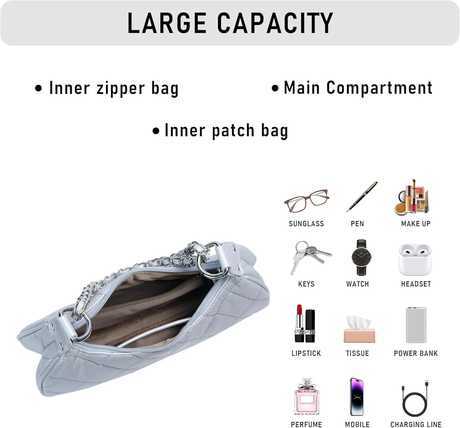 Purse Shoulder bag for women, Cute Mini Clutch Zipper Hobo Tote Handbags
