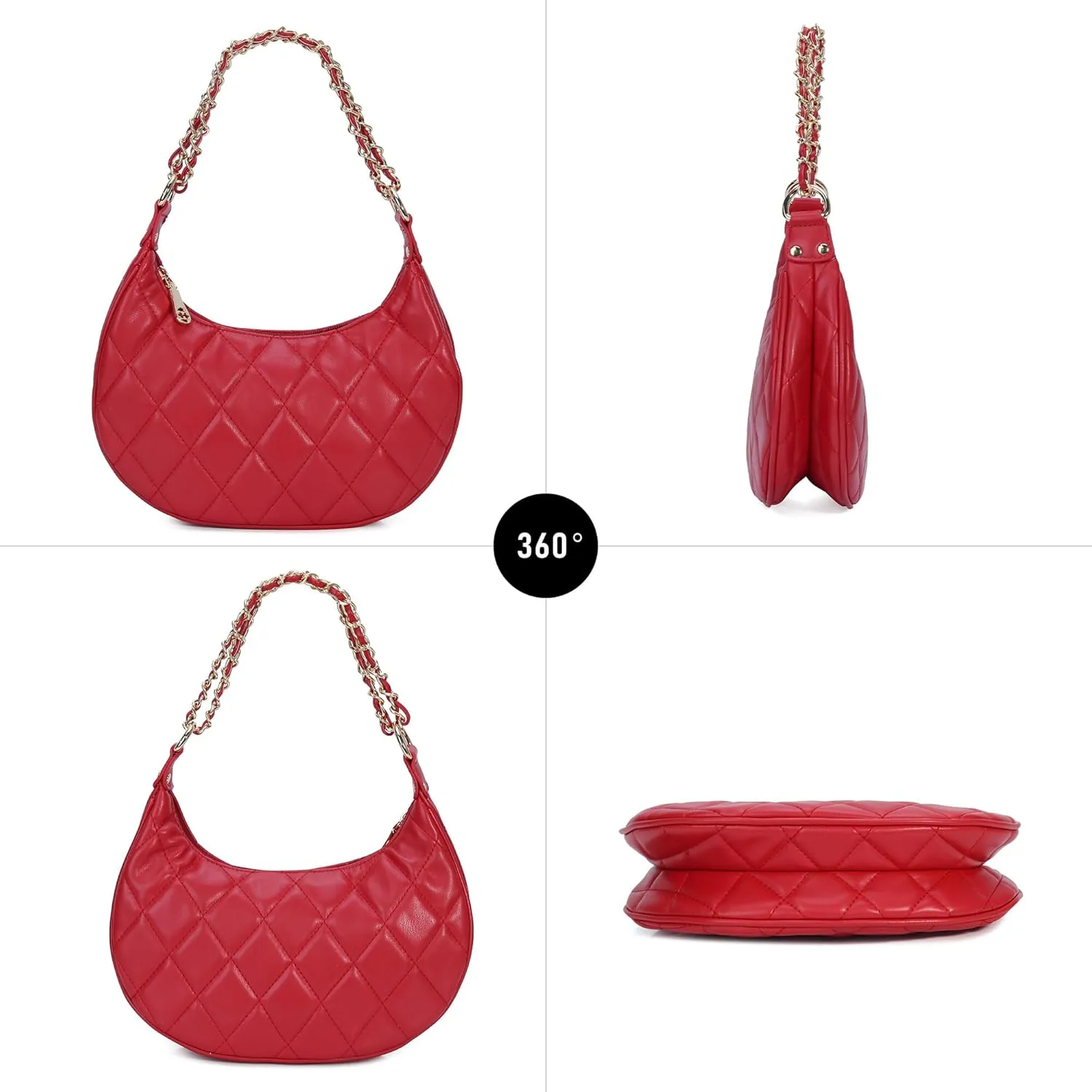 Purse Shoulder bag for women, Cute Mini Clutch Zipper Hobo Tote Handbags