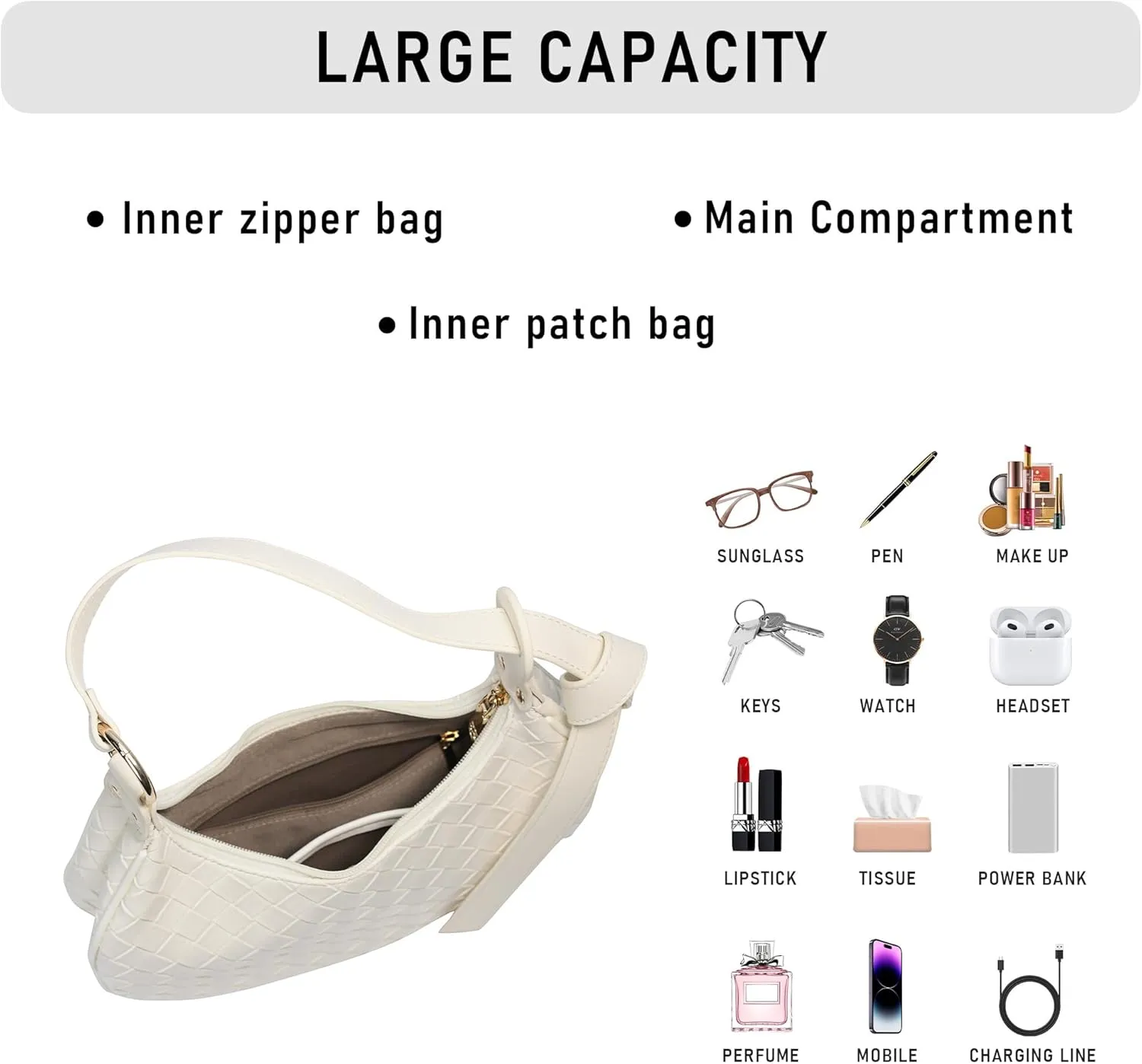 Purse Shoulder bag for women, Cute Mini Clutch Zipper Hobo Tote Handbags