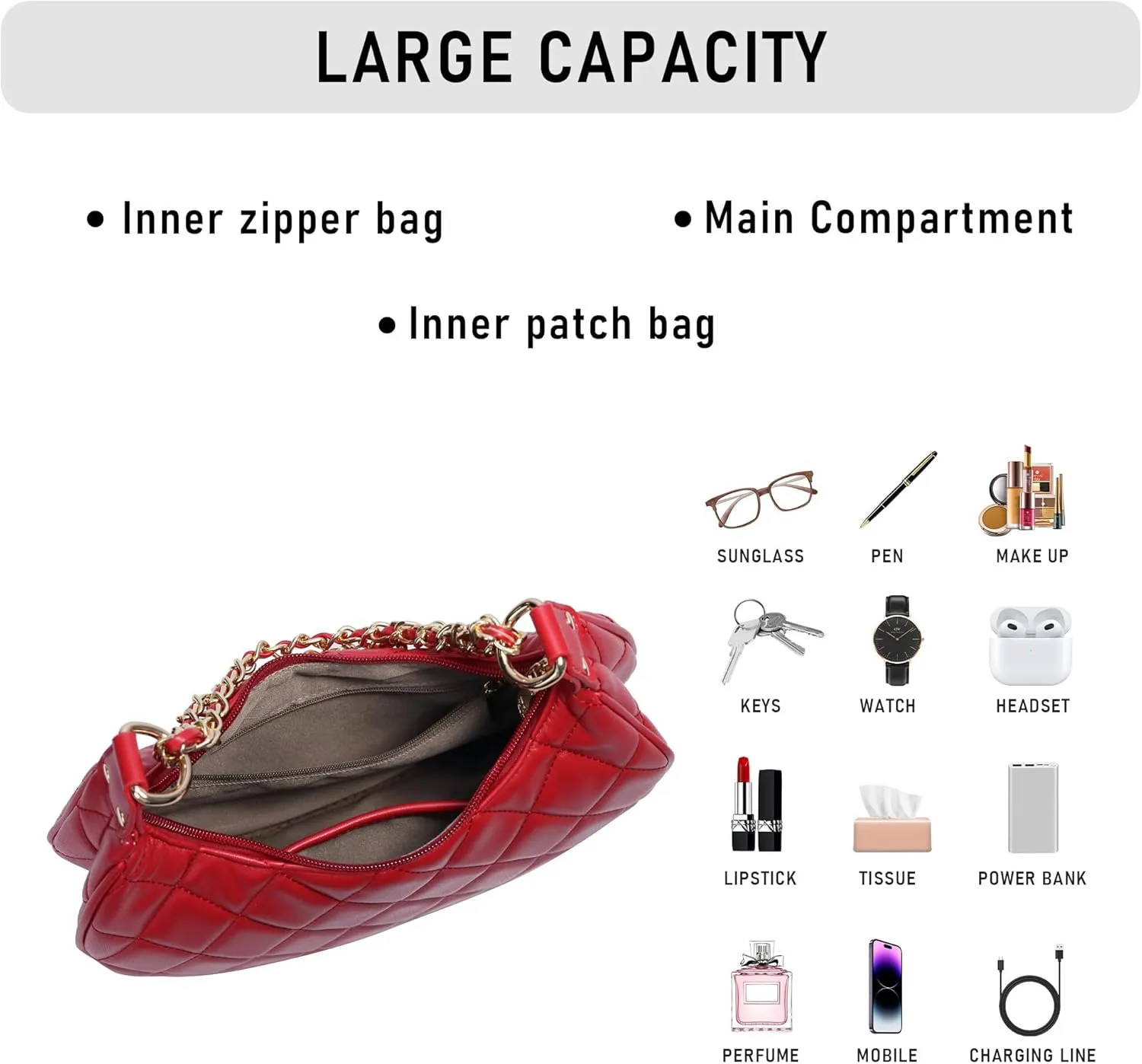 Purse Shoulder bag for women, Cute Mini Clutch Zipper Hobo Tote Handbags