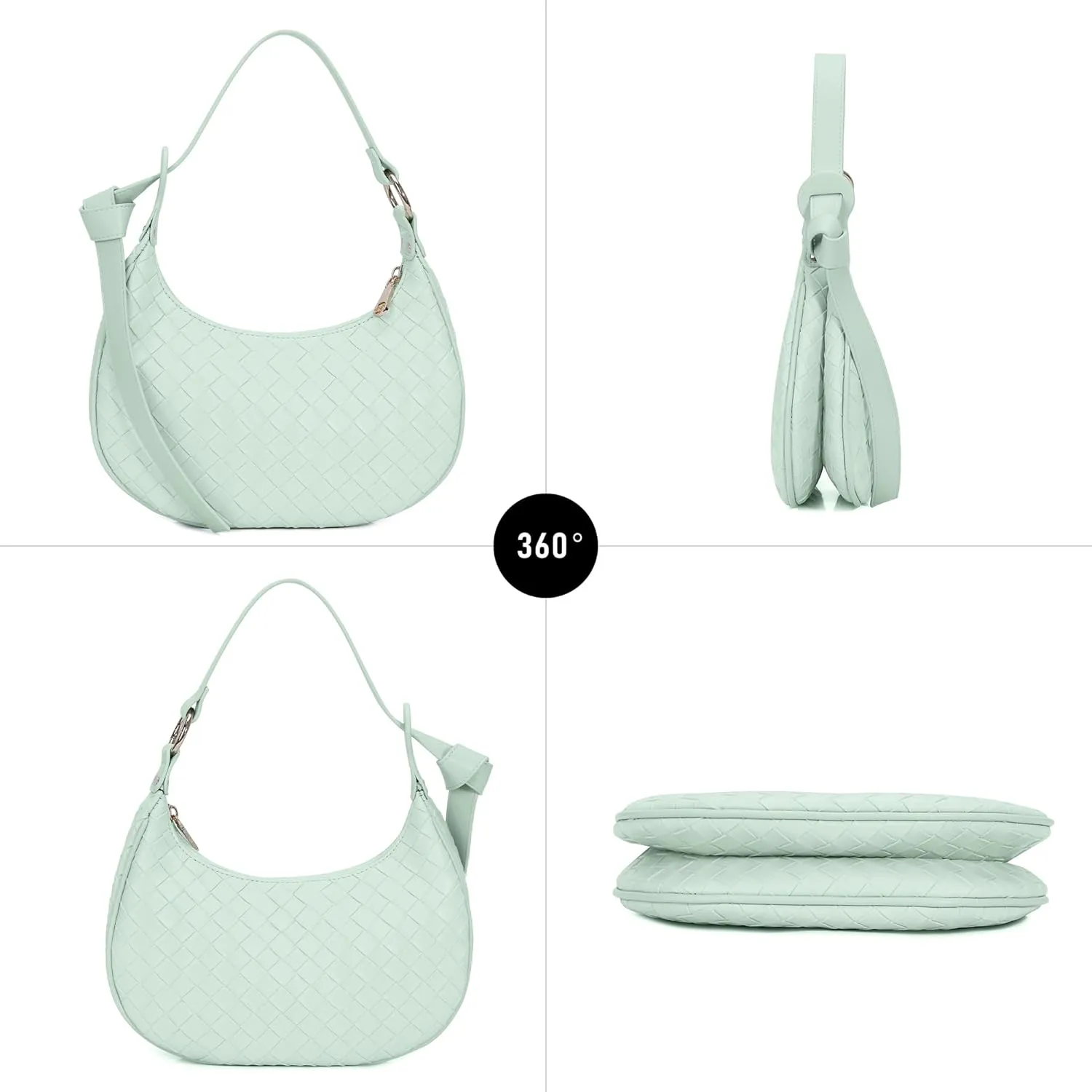 Purse Shoulder bag for women, Cute Mini Clutch Zipper Hobo Tote Handbags