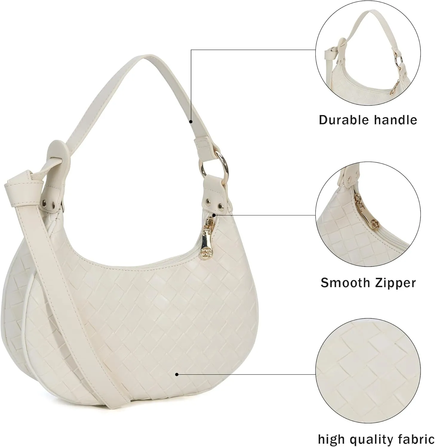 Purse Shoulder bag for women, Cute Mini Clutch Zipper Hobo Tote Handbags