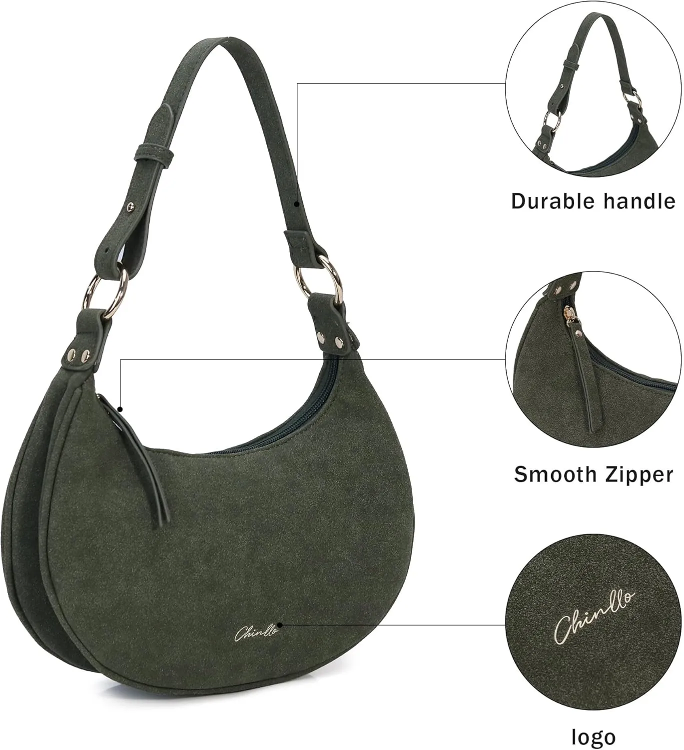 Purse Shoulder bag for women, Cute Mini Clutch Zipper Hobo Tote Handbags