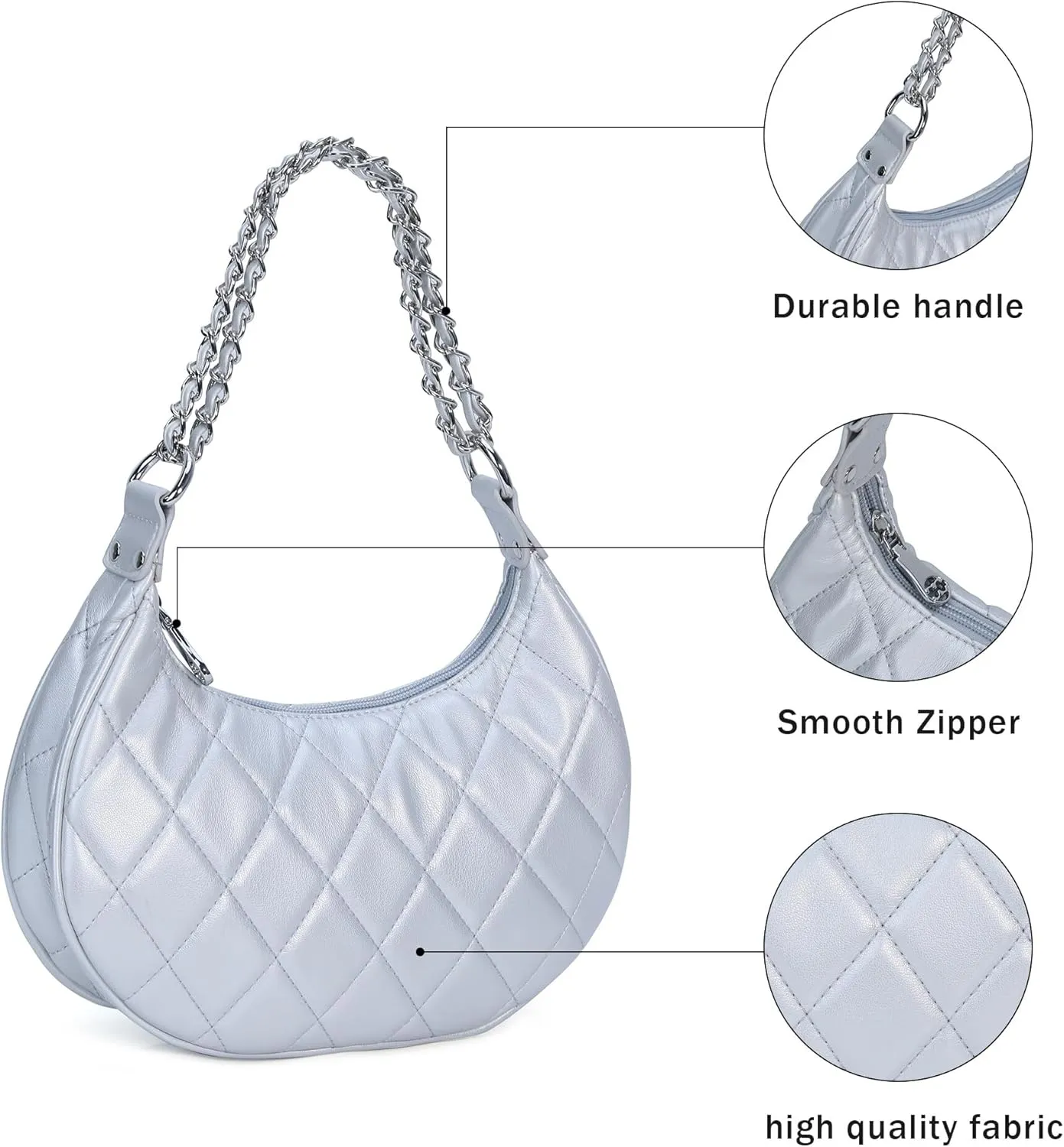 Purse Shoulder bag for women, Cute Mini Clutch Zipper Hobo Tote Handbags