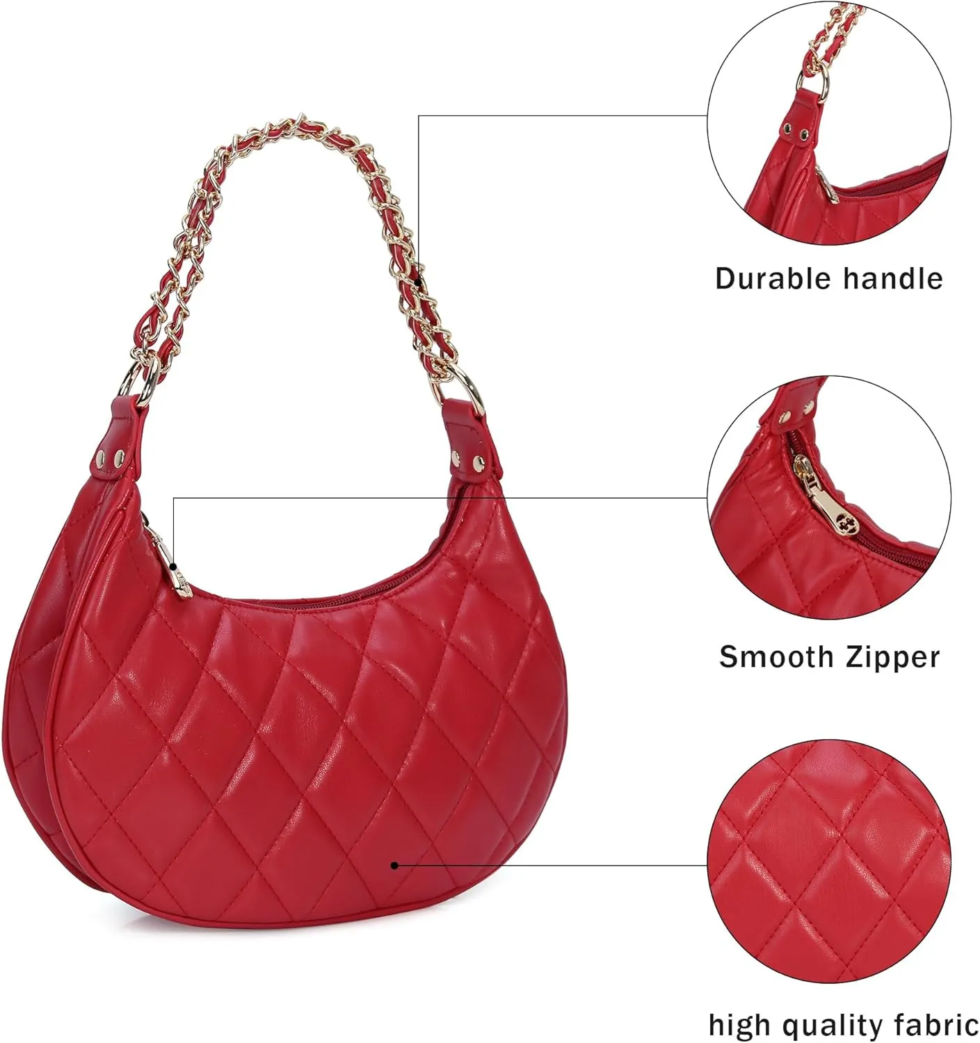 Purse Shoulder bag for women, Cute Mini Clutch Zipper Hobo Tote Handbags