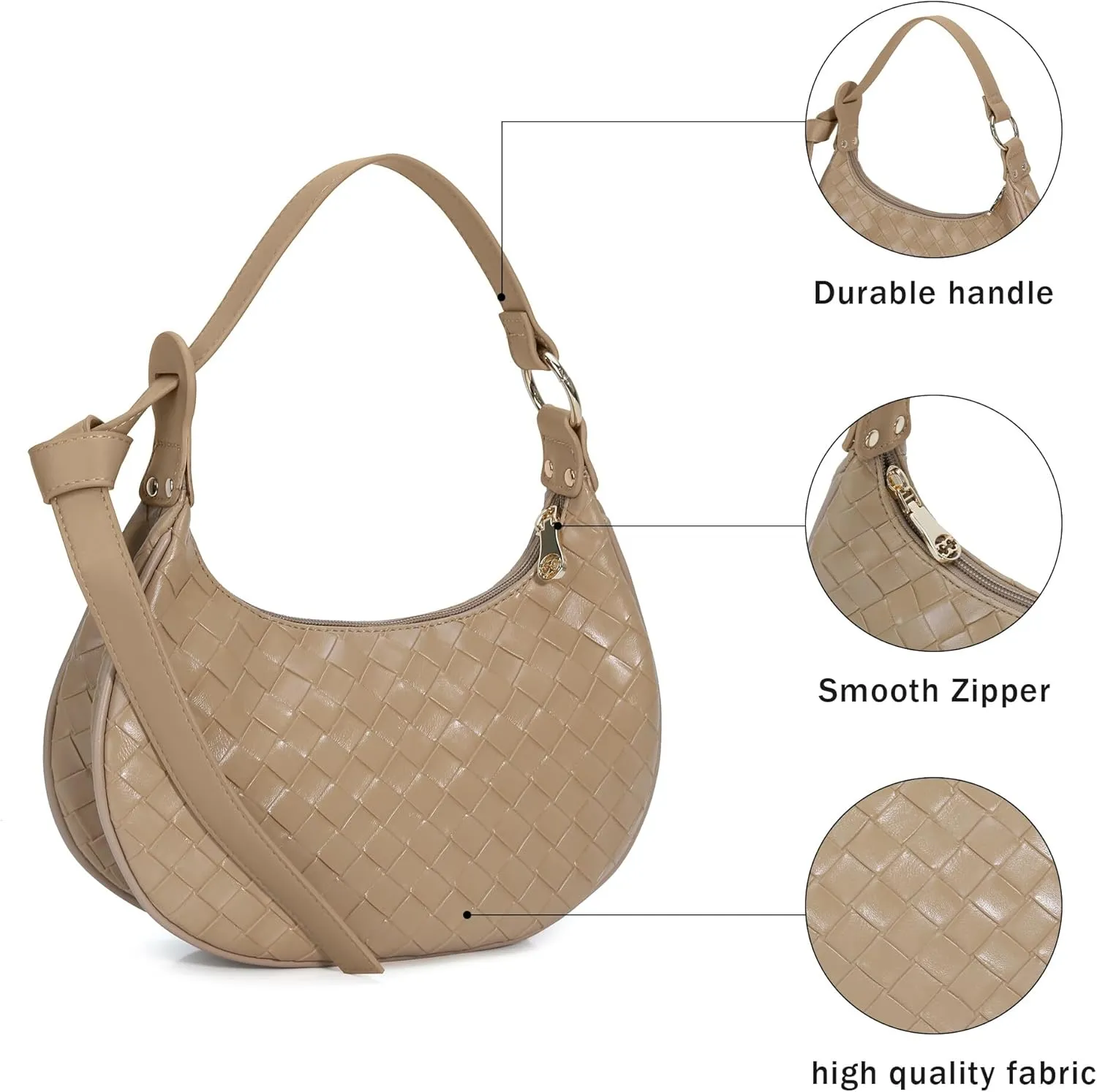 Purse Shoulder bag for women, Cute Mini Clutch Zipper Hobo Tote Handbags
