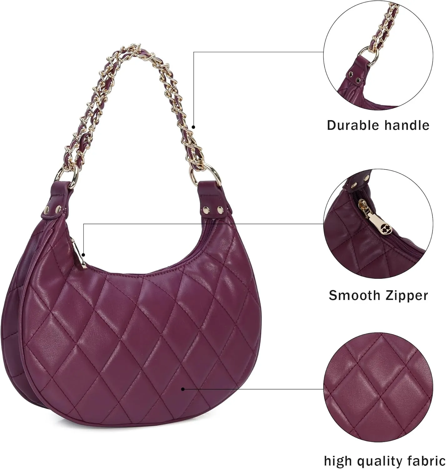 Purse Shoulder bag for women, Cute Mini Clutch Zipper Hobo Tote Handbags