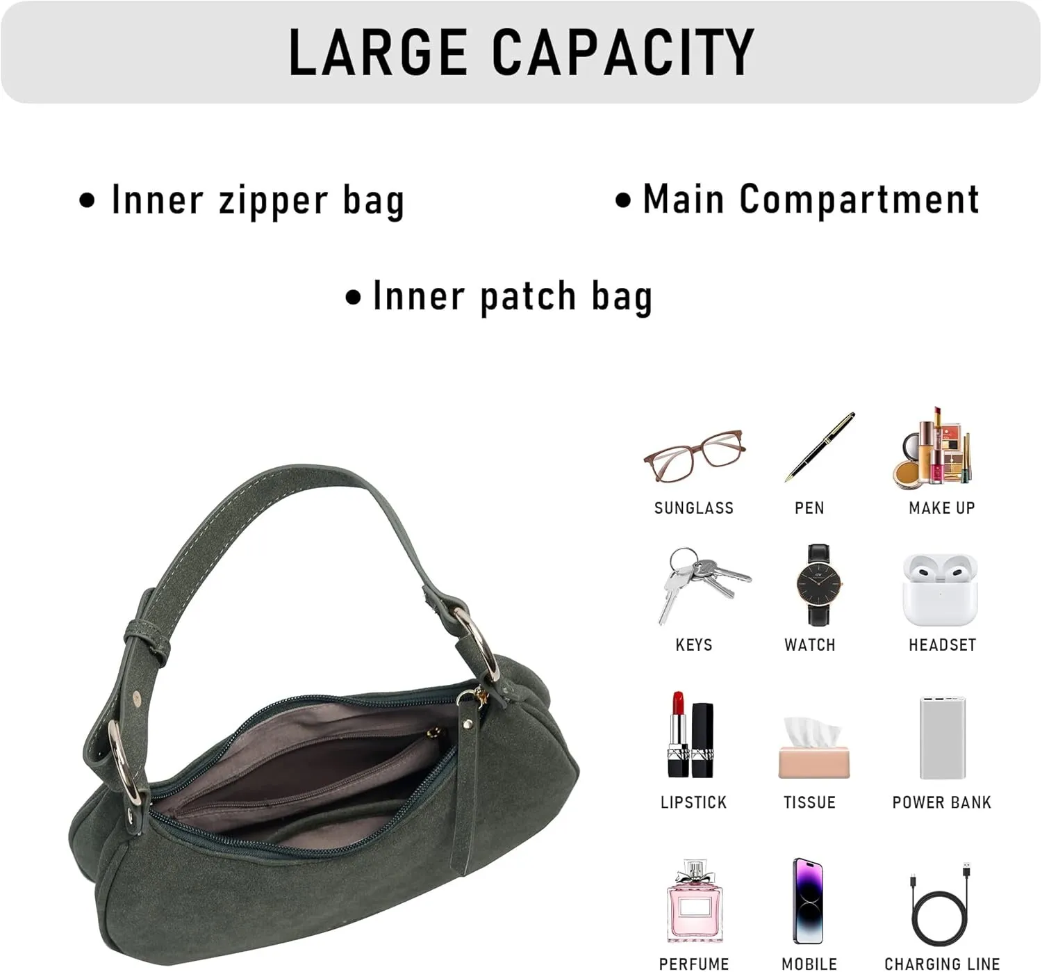 Purse Shoulder bag for women, Cute Mini Clutch Zipper Hobo Tote Handbags