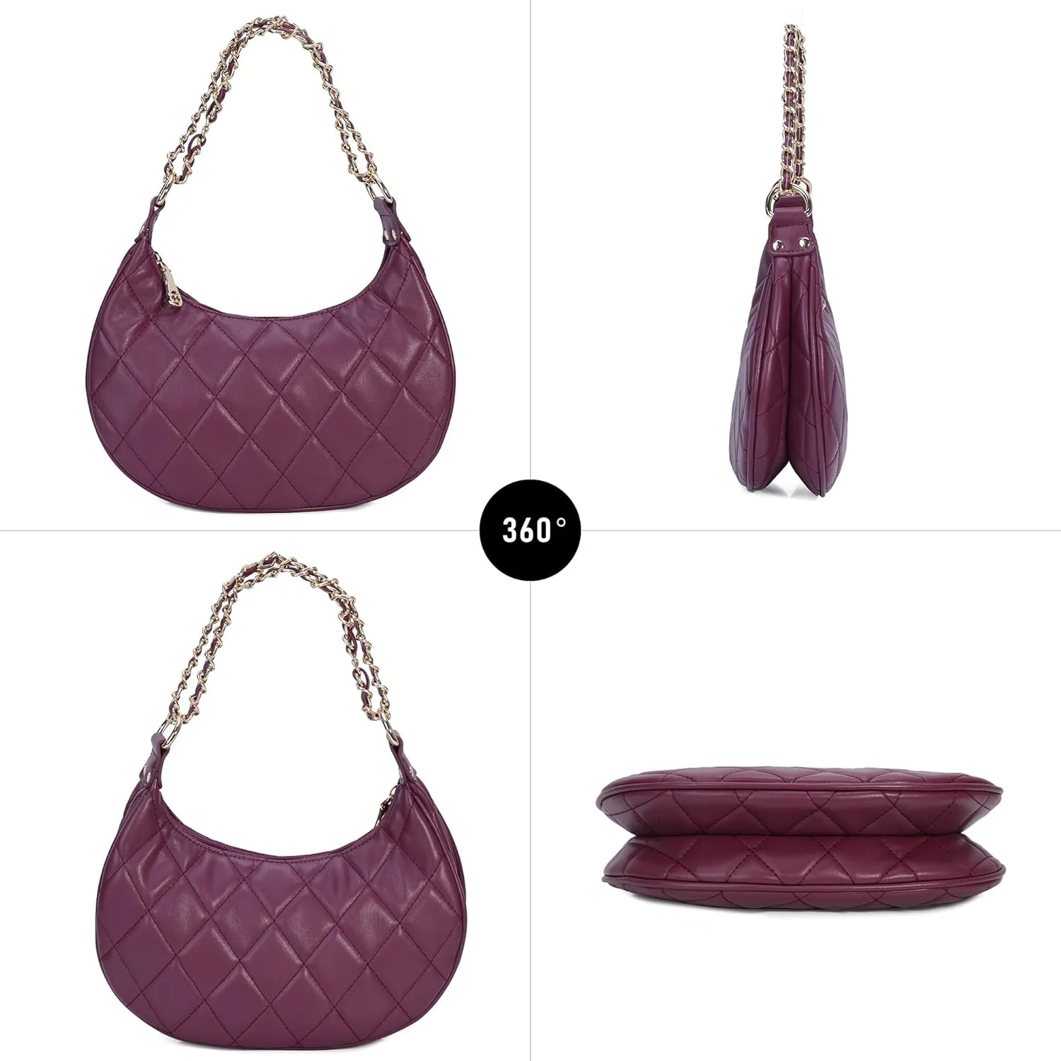 Purse Shoulder bag for women, Cute Mini Clutch Zipper Hobo Tote Handbags