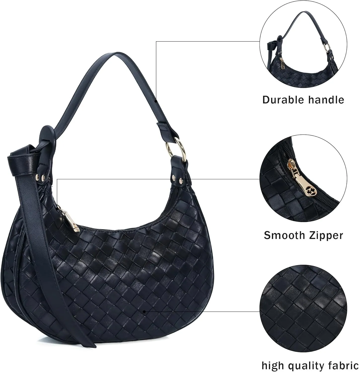 Purse Shoulder bag for women, Cute Mini Clutch Zipper Hobo Tote Handbags