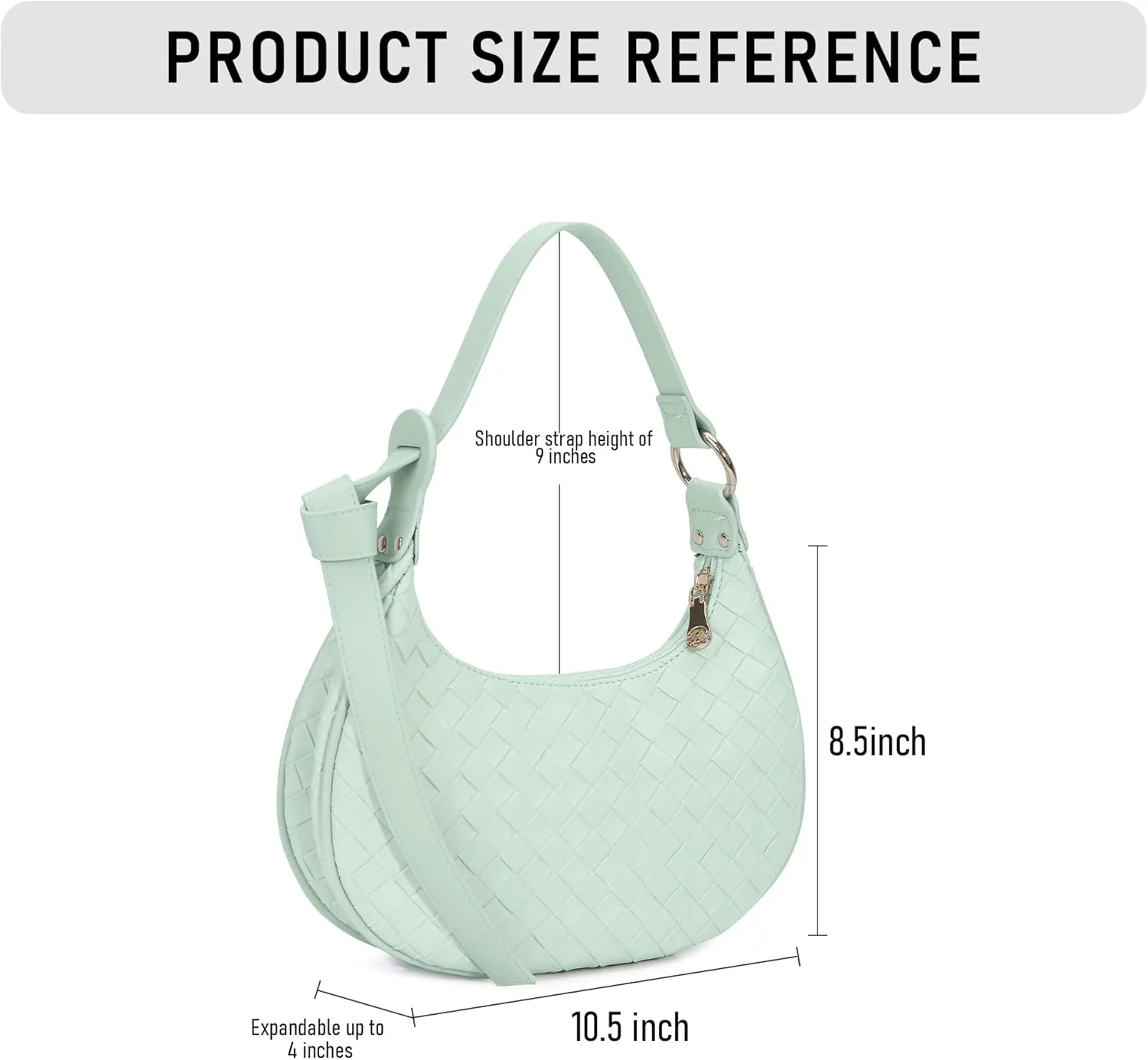 Purse Shoulder bag for women, Cute Mini Clutch Zipper Hobo Tote Handbags