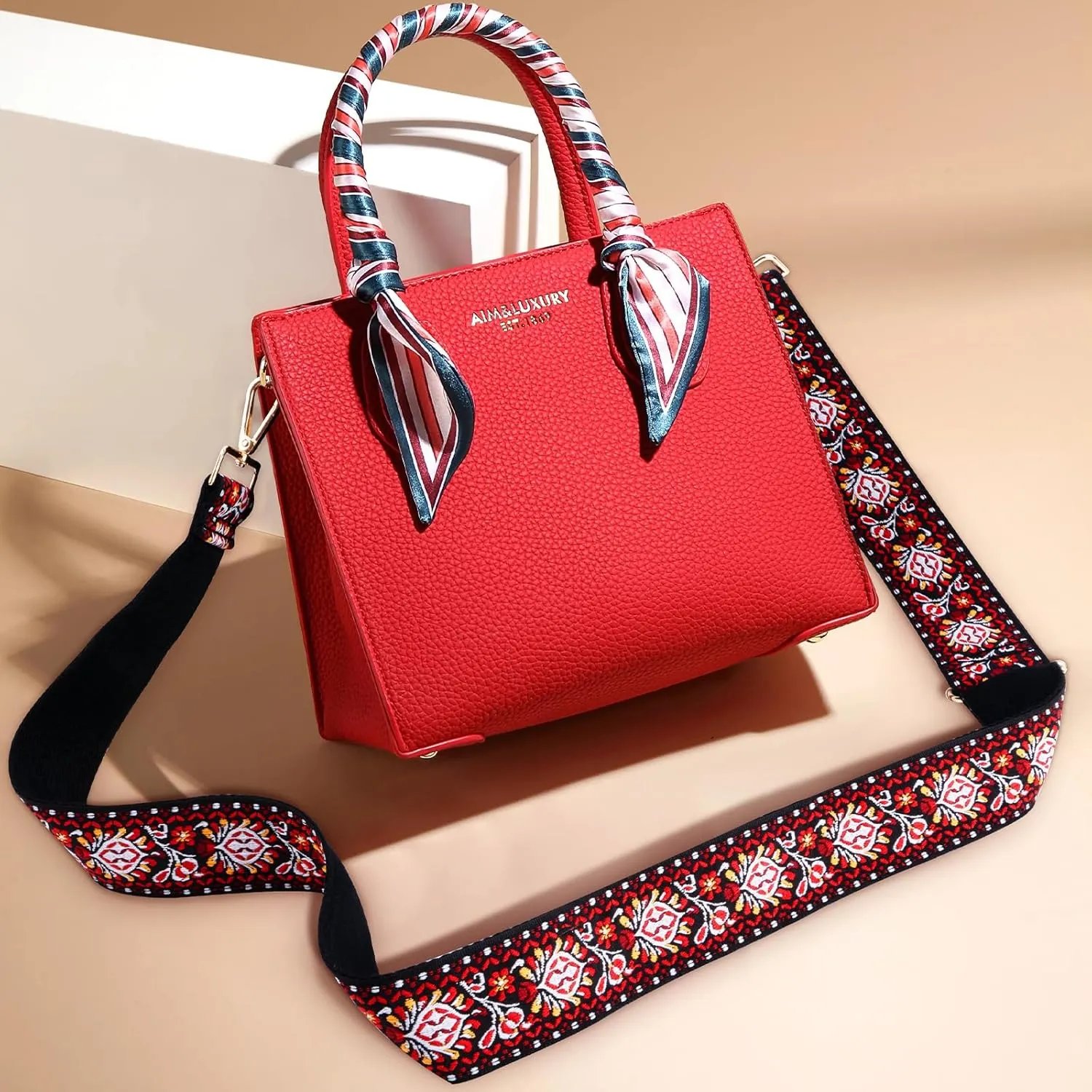 Purse Strap Crossbody, 2" Bag Straps Replacement for Purses, Embroidered Wide Shoulder Strap for Handbag
