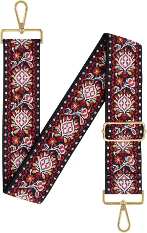 Purse Strap Crossbody, 2" Bag Straps Replacement for Purses, Embroidered Wide Shoulder Strap for Handbag