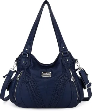 Purses and Handbags Women Fashion Tote Bag Shoulder Bags Top Handle Satchel Purses Washed Synthetic Leather Handbag