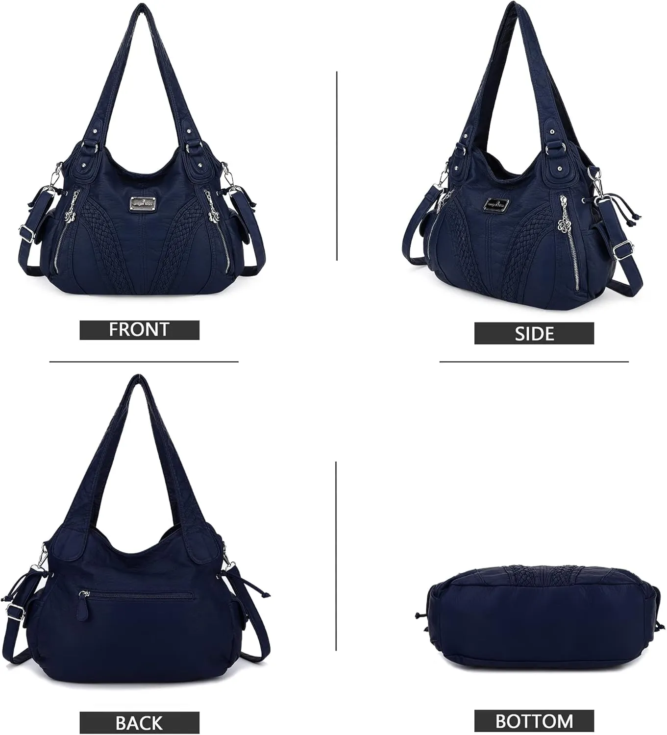 Purses and Handbags Women Fashion Tote Bag Shoulder Bags Top Handle Satchel Purses Washed Synthetic Leather Handbag