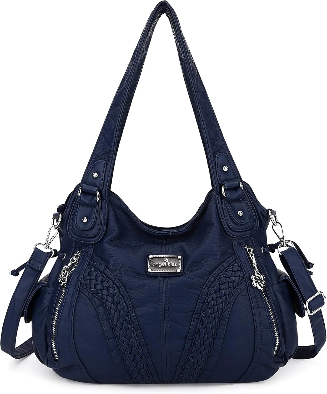 Purses and Handbags Women Fashion Tote Bag Shoulder Bags Top Handle Satchel Purses Washed Synthetic Leather Handbag