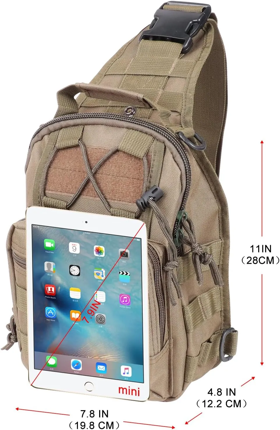 Qcute Tactical Backpack, Waterproof Military Cross-body Molle Sling Shoulder Backpack Chest Bag for Outdoor Every Day Carry