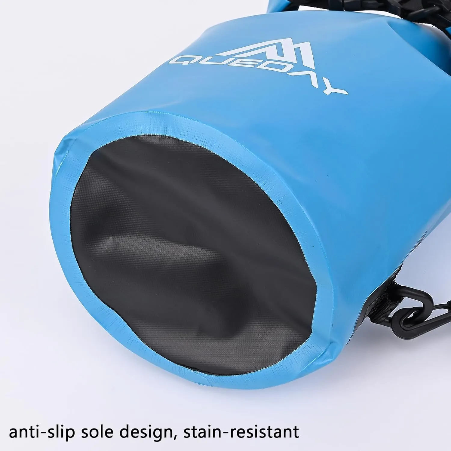 Queday Waterproof Dry Bag with Front Zippered Pocket for Women Men, 20L Roll Top Lightweight Dry Storage Bag Backpack for Travel, Kayaking, Boating, Rafting, Camping, Hiking & Beach Blue