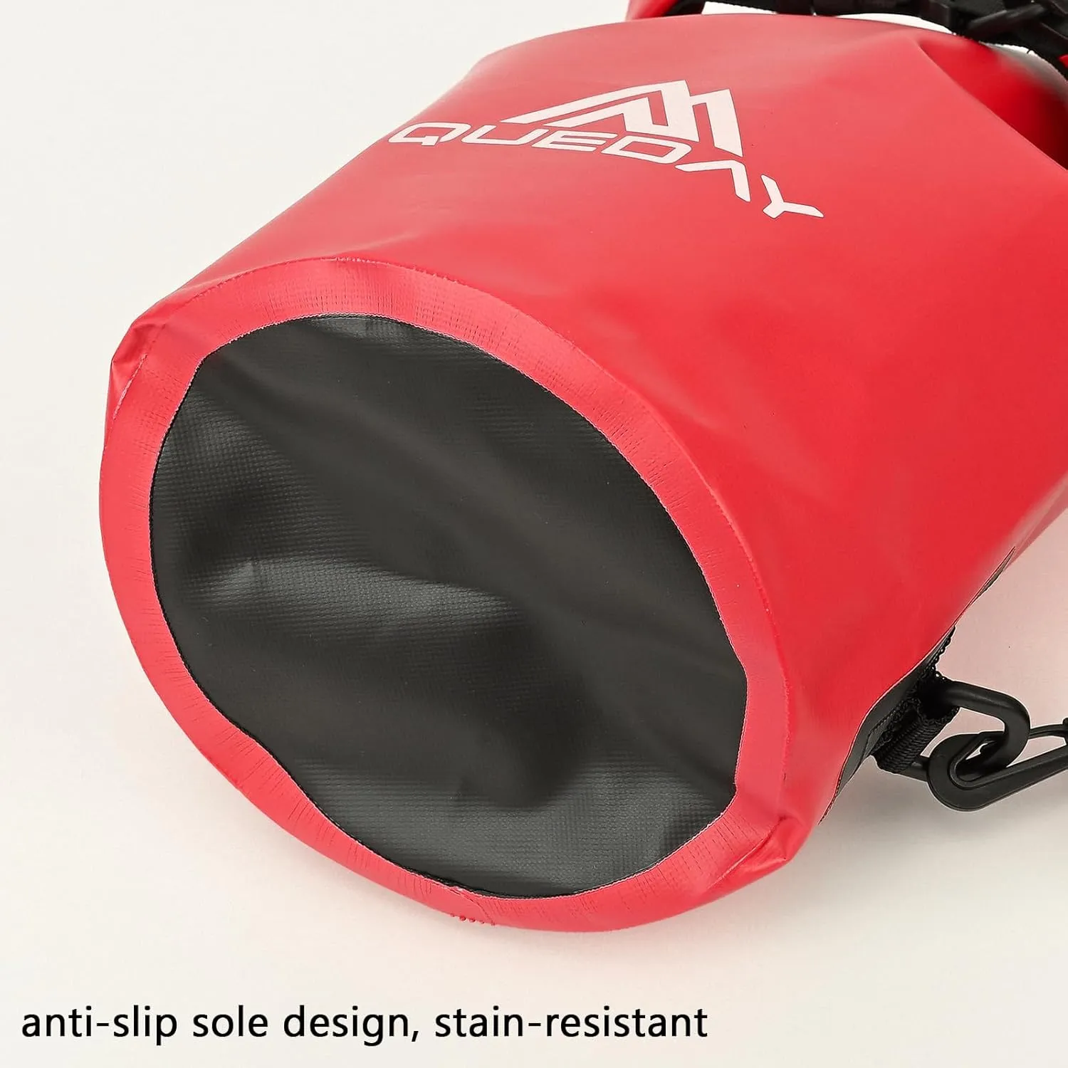 Queday Waterproof Dry Bag with Front Zippered Pocket for Women Men, 20L Roll Top Lightweight Dry Storage Bag Backpack for Travel, Kayaking, Boating, Rafting, Camping, Hiking & Beach Red