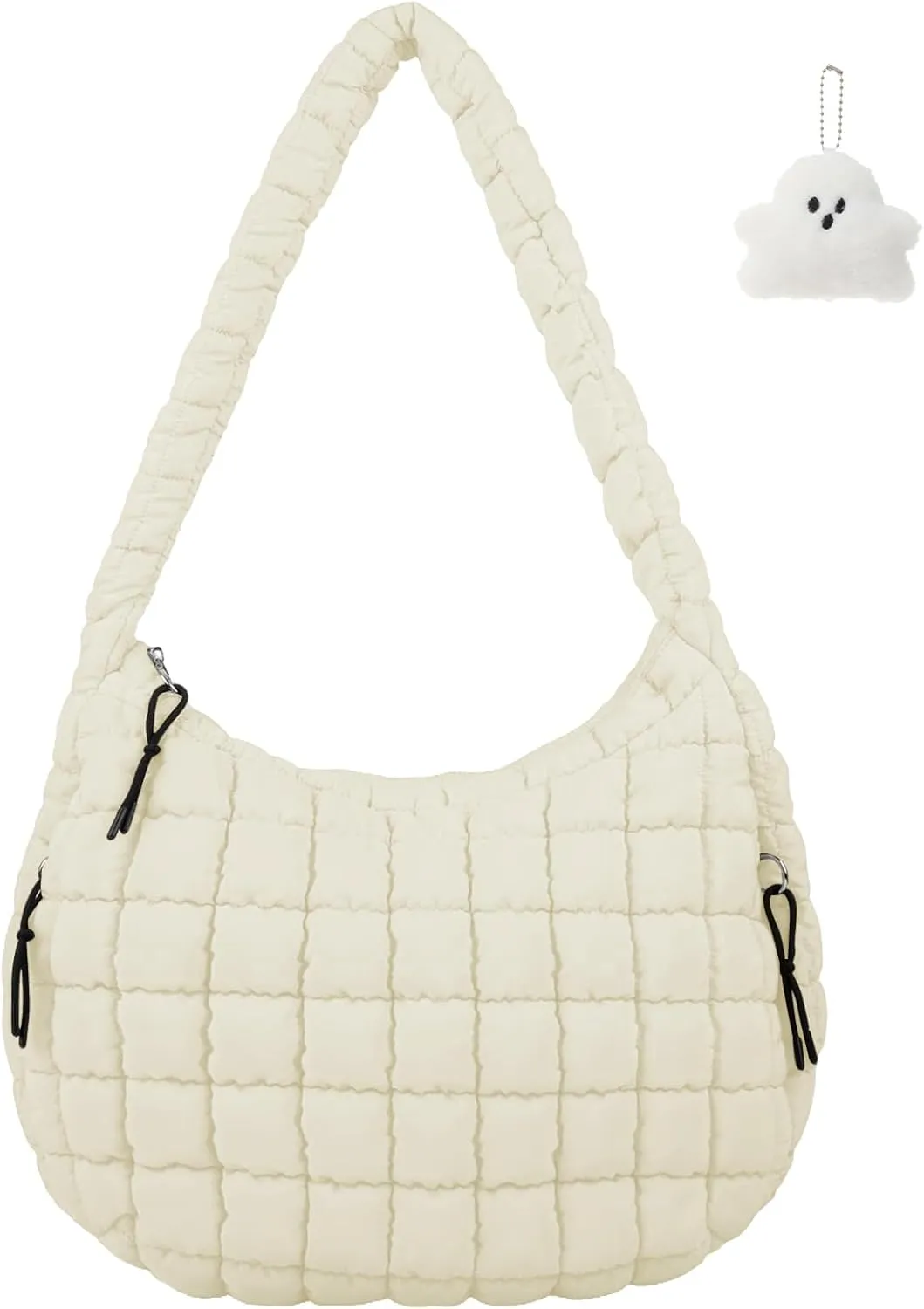 Quilted Puffer Tote Bag Large Quilted Crossbody Hobo Bags for Women Puffy Purse Carryall Bag Nylon Shoulder Handbag