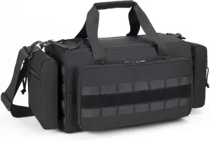 Range Bag for Handgun Ammo Shooting, L/XL Gun Case Carry 5  Pistols Transport Tactical Gears Accessories with Lockable Zipper Molle Strap, Duffle Sport Bag Hunting Storage Capricorn