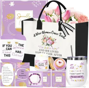 Retirement Gift for Women 2024, Happy Retirement Gifts for Mom, Grandma, Coworker, Retired Friends, Teachers, Nurses, Boss, Best Cool Funny Retired Gifts Basket with Tumbler