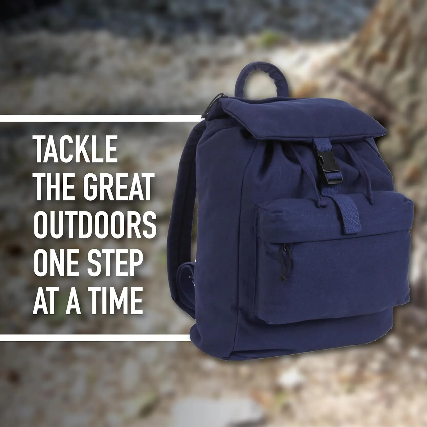 Rothco Canvas Daypack – Heavy-Duty Cotton Canvas Backpack for Hiking, Camping, Traveling, and Daily Use – 34L Capacity