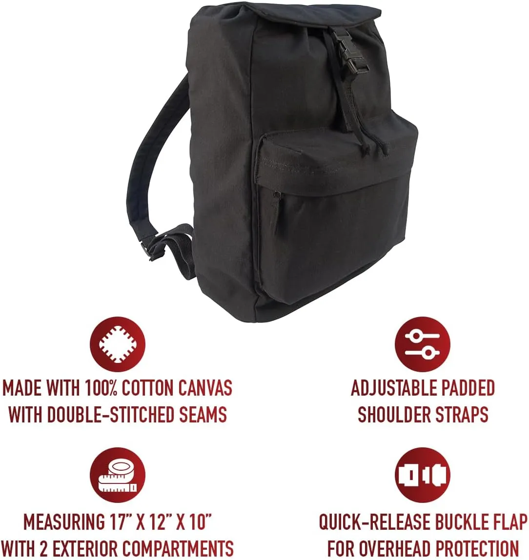 Rothco Canvas Daypack – Heavy-Duty Cotton Canvas Backpack for Hiking, Camping, Traveling, and Daily Use – 34L Capacity