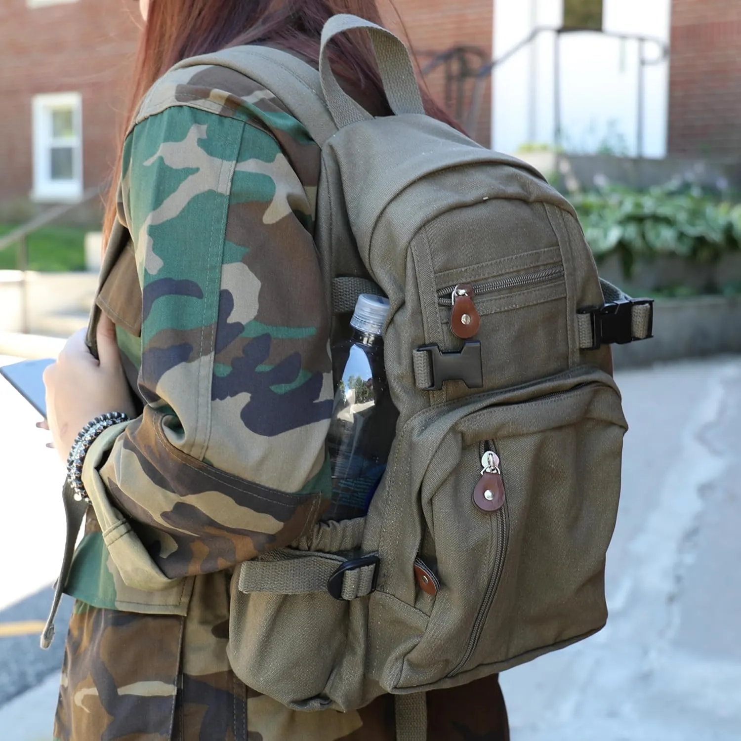 Rothco Vintage Canvas Mini Backpack, Woodland