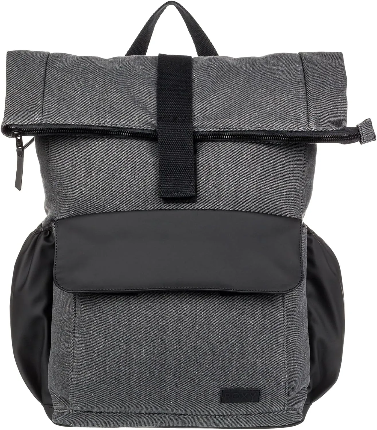 Roxy Women's Large Melting Spot Backpack with Padded Shoulder Straps and Exterior Storage, Anthracite (Roll Top), 13L