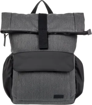 Roxy Women's Large Melting Spot Backpack with Padded Shoulder Straps and Exterior Storage, Anthracite (Roll Top), 13L