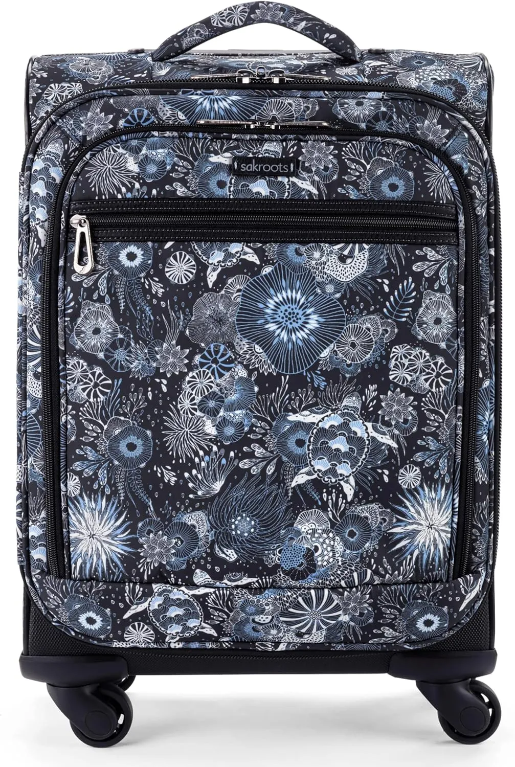Sakroots On the Go 4 Piece Travel Bundle, Includes 21" Rolling Suitcase, Packable Large Tote, Medium & Small Pouches