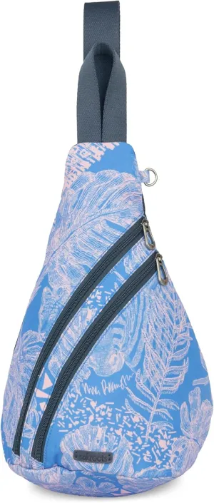 Sakroots Women's Go Sling Backpack, Bubblegum Wildlife, 9IN x 6IN x 15IN