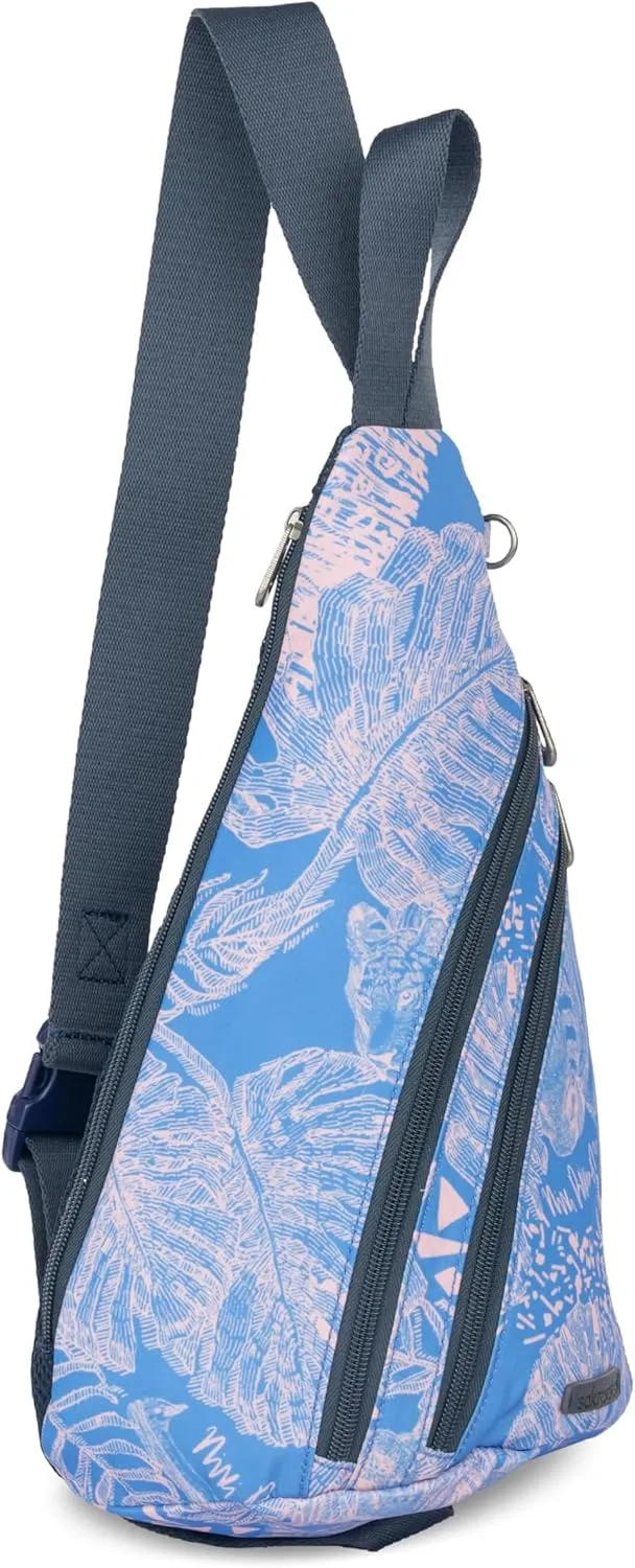 Sakroots Women's Go Sling Backpack, Bubblegum Wildlife, 9IN x 6IN x 15IN