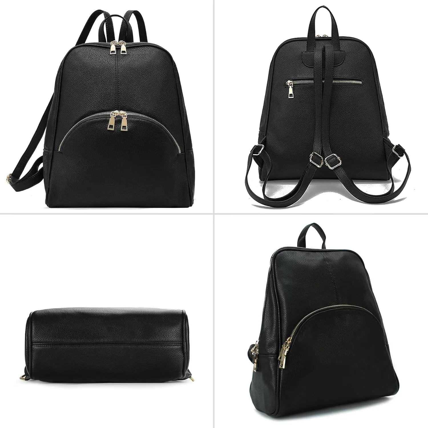 Scarleton Backpack Purse for Women, Top Handle Mini Backpack, Travel Back pack, H160801 - Black