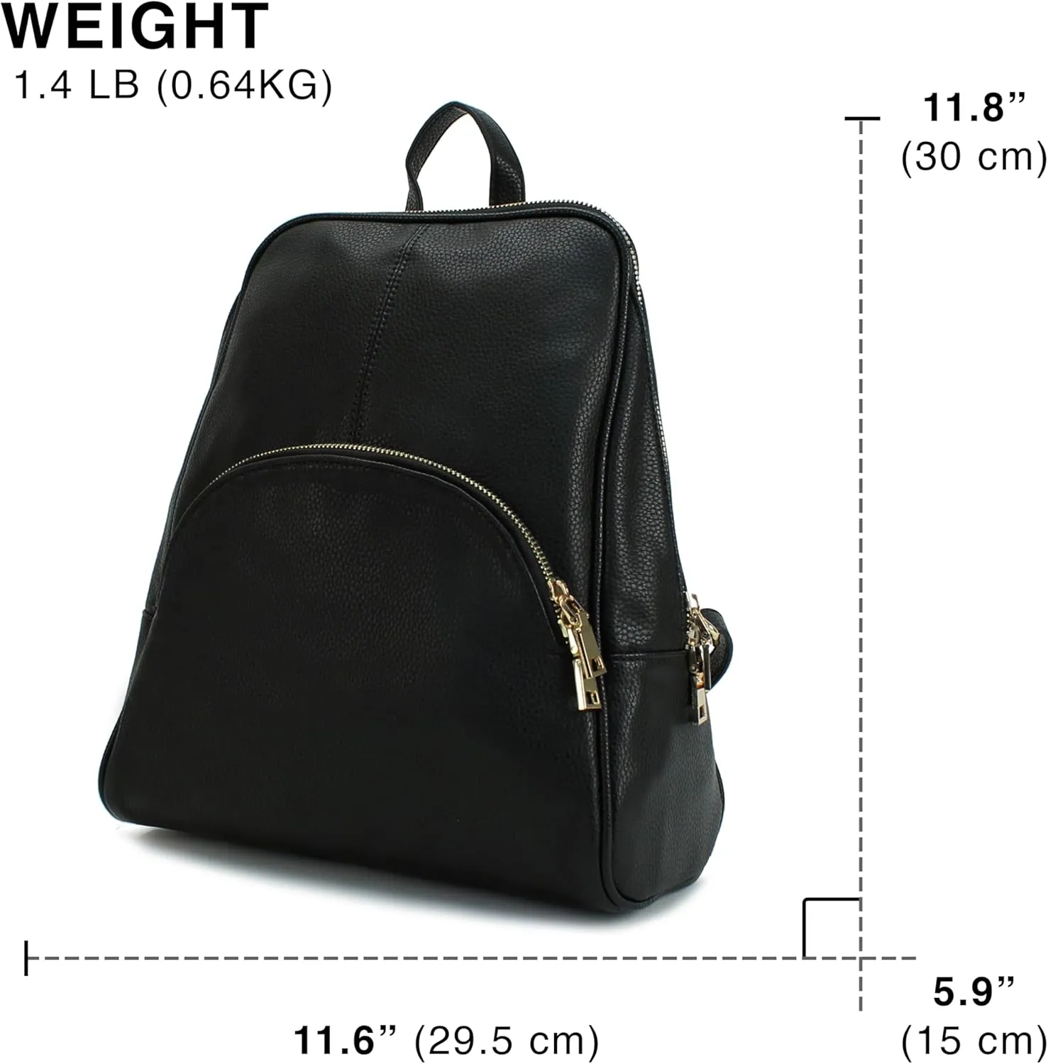 Scarleton Backpack Purse for Women, Top Handle Mini Backpack, Travel Back pack, H160801 - Black