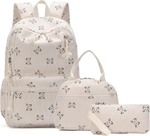 School Backpack Teens Girls Boys Kids School Book Bags with Lunch Box and Pencil Bag
