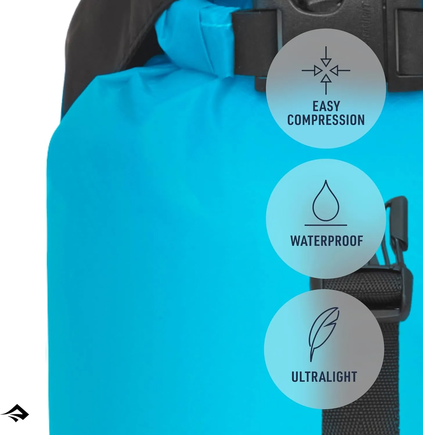 Sea to Summit eVac Ultra-Lightweight Compression Dry Bag, Waterproof Dry Storage, 5 Liter, Atoll Blue
