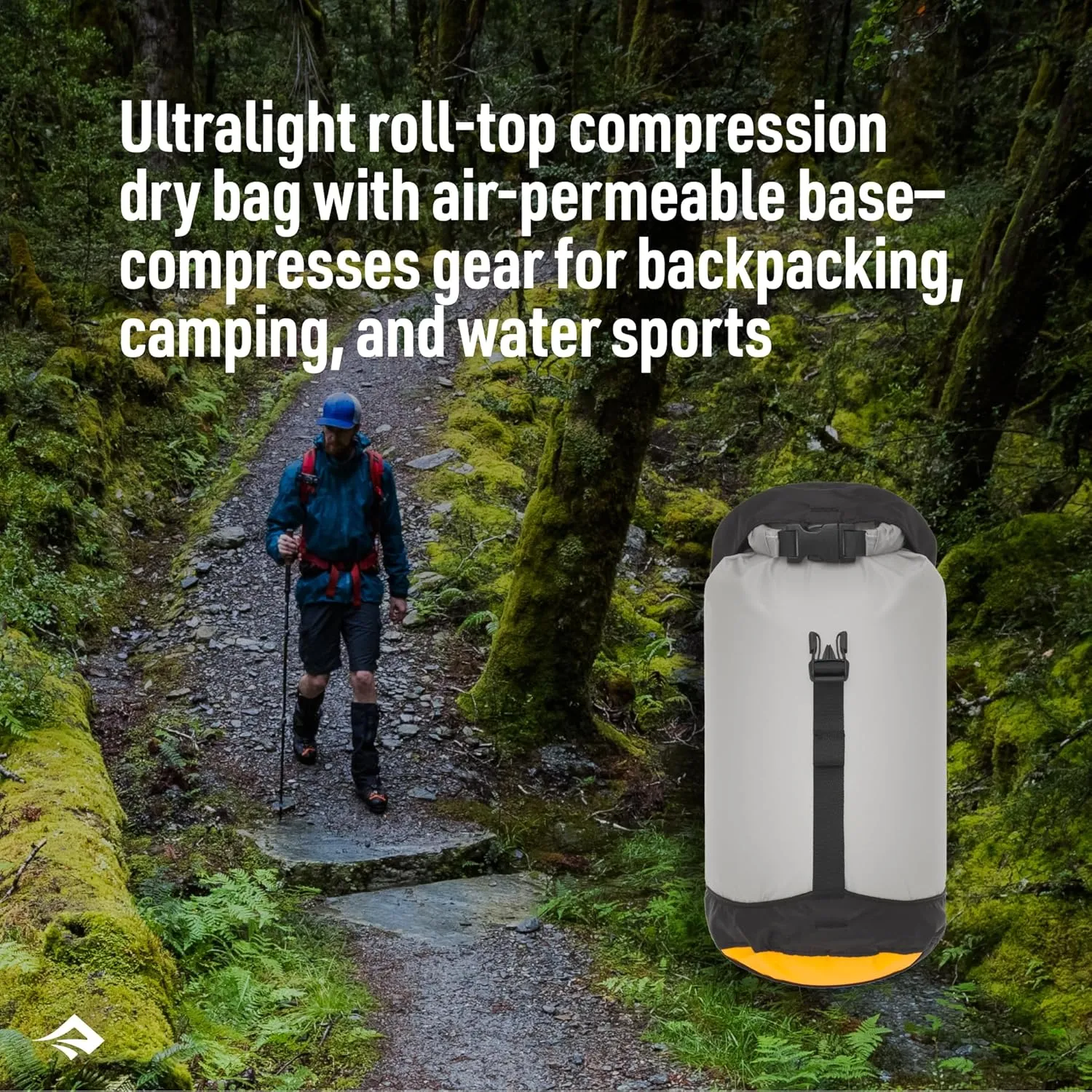 Sea to Summit eVac Ultra-Lightweight Compression Dry Bag, Waterproof Dry Storage, 5 Liter, Atoll Blue