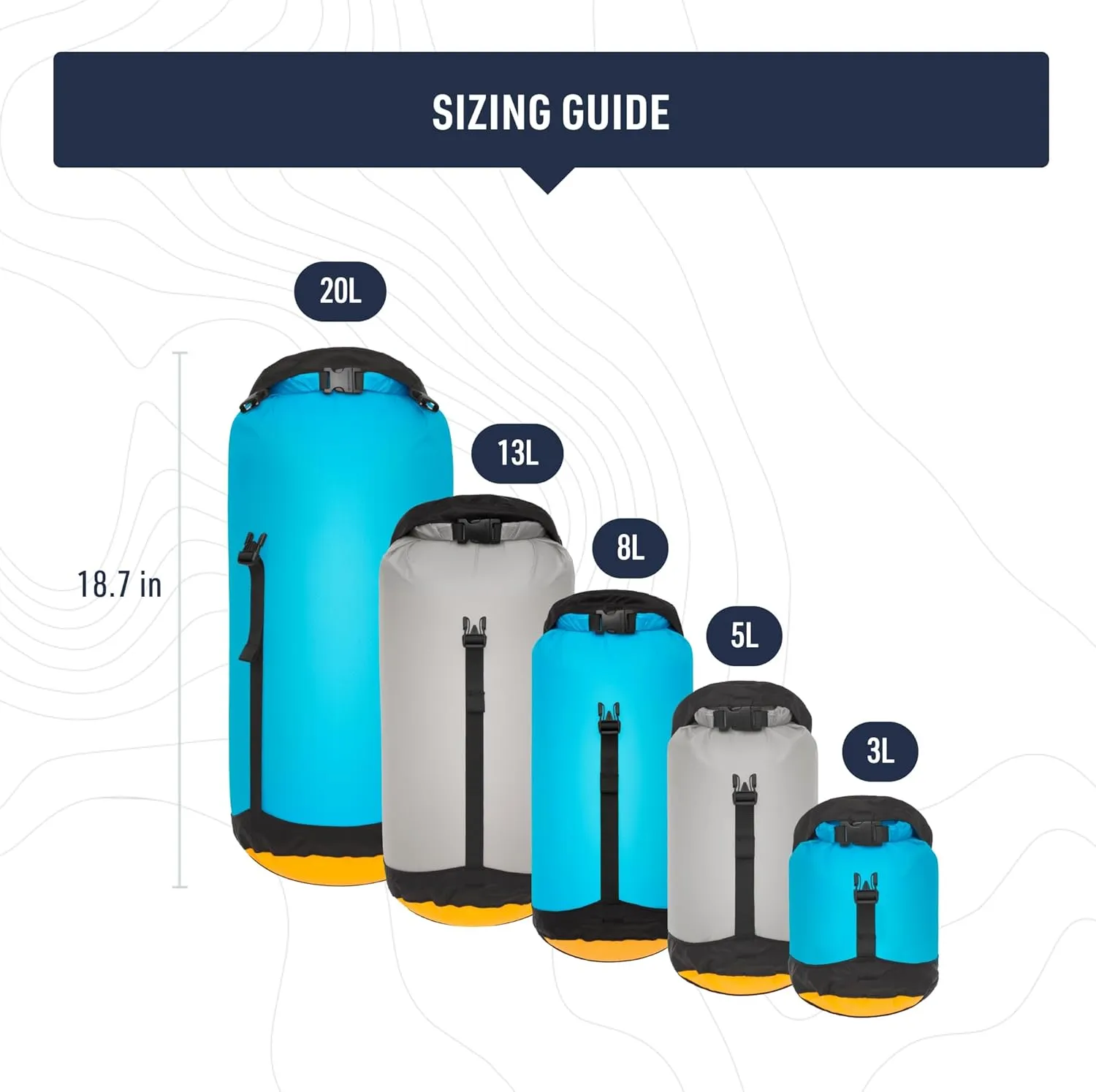 Sea to Summit eVac Ultra-Lightweight Compression Dry Bag, Waterproof Dry Storage, 5 Liter, Atoll Blue