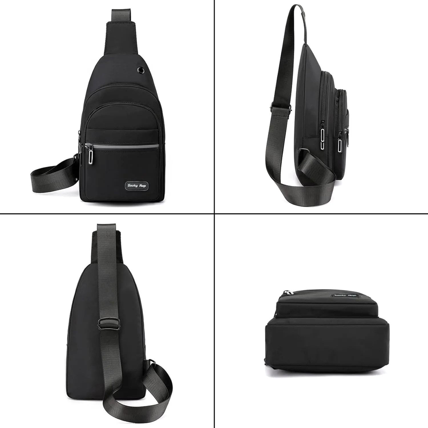 Seoky Rop Sling Bag Crossbody Backpack for Men Women Multipurpose Chest Shoulder Bag for Travel Hiking Daypack Blue