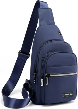 Seoky Rop Sling Bag Crossbody Backpack for Men Women Multipurpose Chest Shoulder Bag for Travel Hiking Daypack Blue